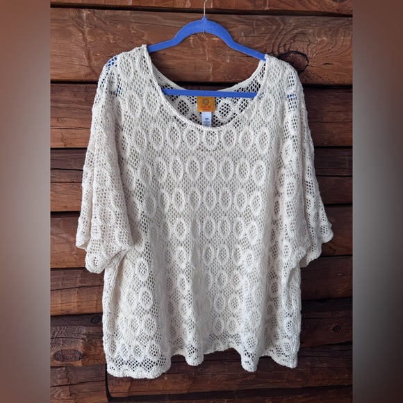 Ruby Rd Blouses Ruby Rd. | Tops | Ruby Rd Size 24w Cream Crochet Blouse | Poshmark